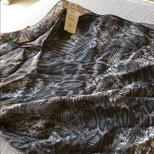 SHAN, scarf/swimwear silk coverup. 33” W x 34” L.